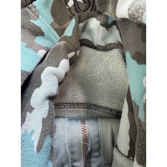 Lululemon Scuba Hoodie Tidewater Teal Camo Blue Green Heritage 365 Women Size 8 - Picture 6 of 10